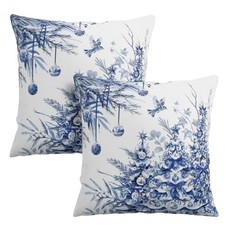 Christmas Tree Pillow Covers 18x18 18" x 18" Pack of 2 Blue Christmas Tree