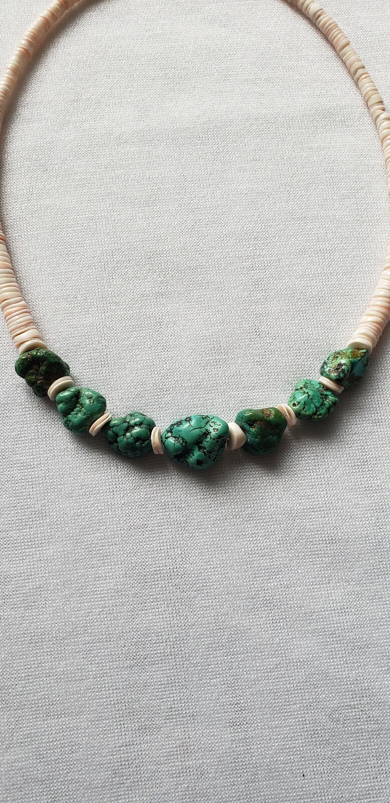Native American Turquoise And Shell Necklace - image 3
