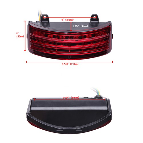 Red Tri-Bar Rear Fender LED Brake Turn Signal Tail Light for Harley Touring FLHX - Bild 4 von 12