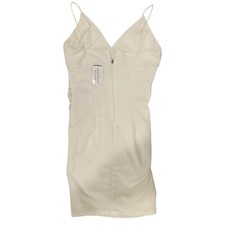 WINDSOR Women's White Timeless Classic Asymmetrical Crepe Mini Dress SMALL NWT