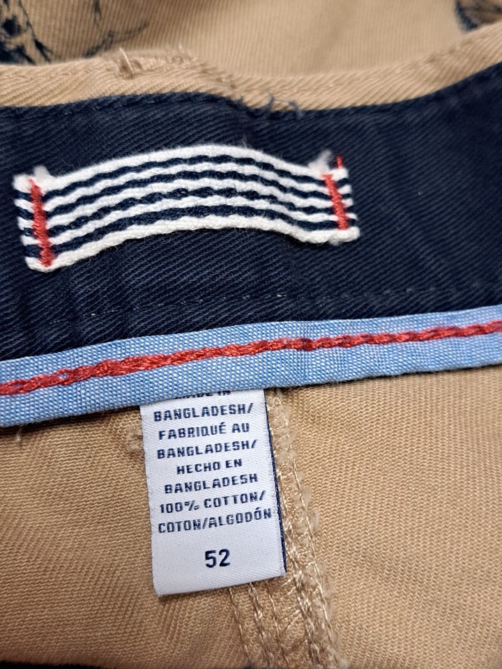 Mens Izod Shorts 52 Swordfish Print Golf Khaki Sports Stretch Waist