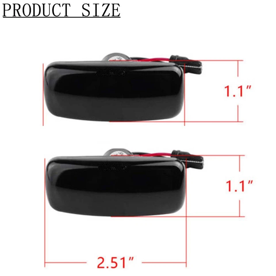 For Jeep Patriot Compass Grand Cherokee Dynamic Smoke Lens LED Side Marker Light - Imagem 4 de 4