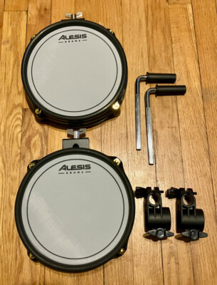 2x Alesis 8  Mesh Toms w/1.5'' Clamps Drum Pads NEW (Dual Zone) Surge Command SE