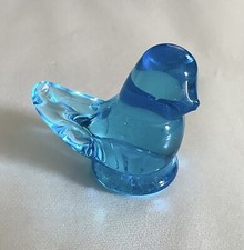 Ron Ray Blue Bird of Happiness Art Glass 2  Signed 1992 129ia 