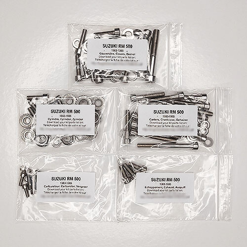 Kit vis moteur Suzuki RM 500 anti rouille pour carter bloqué 1983 1985