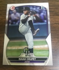 ISAIAH COUPET 2023 BOWMAN DRAFT CARD BD-37 COLORADO ROCKIES (FIRST ROOKIE BASE)