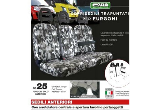Peugeot Boxer Sitzbezüge mit Tisch Steppbezüge Auto Camouflage Transporter - Bild 5 von 5