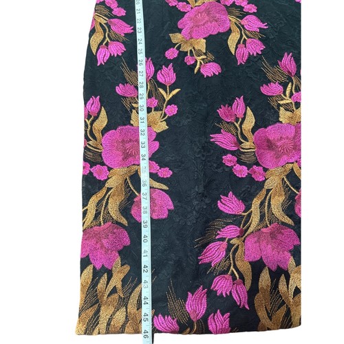JS Collections Dress Embroidered Black Pink Floral 1/2 Sleeve Womens Size 16 NEW - Picture 6 of 8