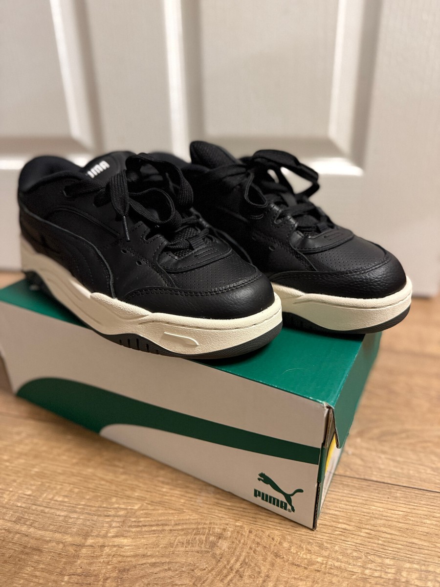 Puma 180 Leather Skater Low Trainers Sneakers Black UK SIZE