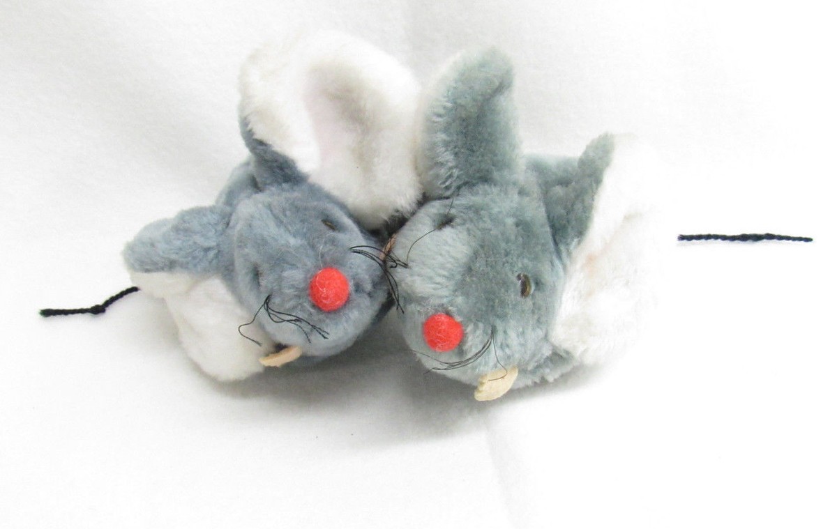 VTG KAMAR MICE MOUSE RED NOSE PLUSH STUFFED ANIMAL TOYS UK