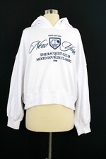 Abercrombie Fitch Women Logo Graphic Hoodie White Large NWT