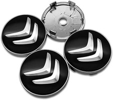 4x Citroen 60mm Alloy Wheel Centre Hub Caps in Black C1 C3 C4 DS3 Most Models