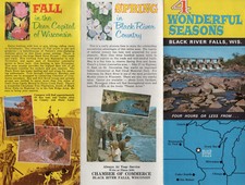 Black River Falls Wisconsin Vtg Chamber of Commerce Brochure Color Photos Map
