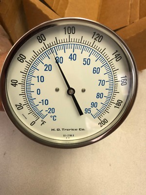 Trerice B856-04-04 Bi-Metal Thermometer 5 In Dial 1/2 In NPT Connection 0 To 200 Deg F