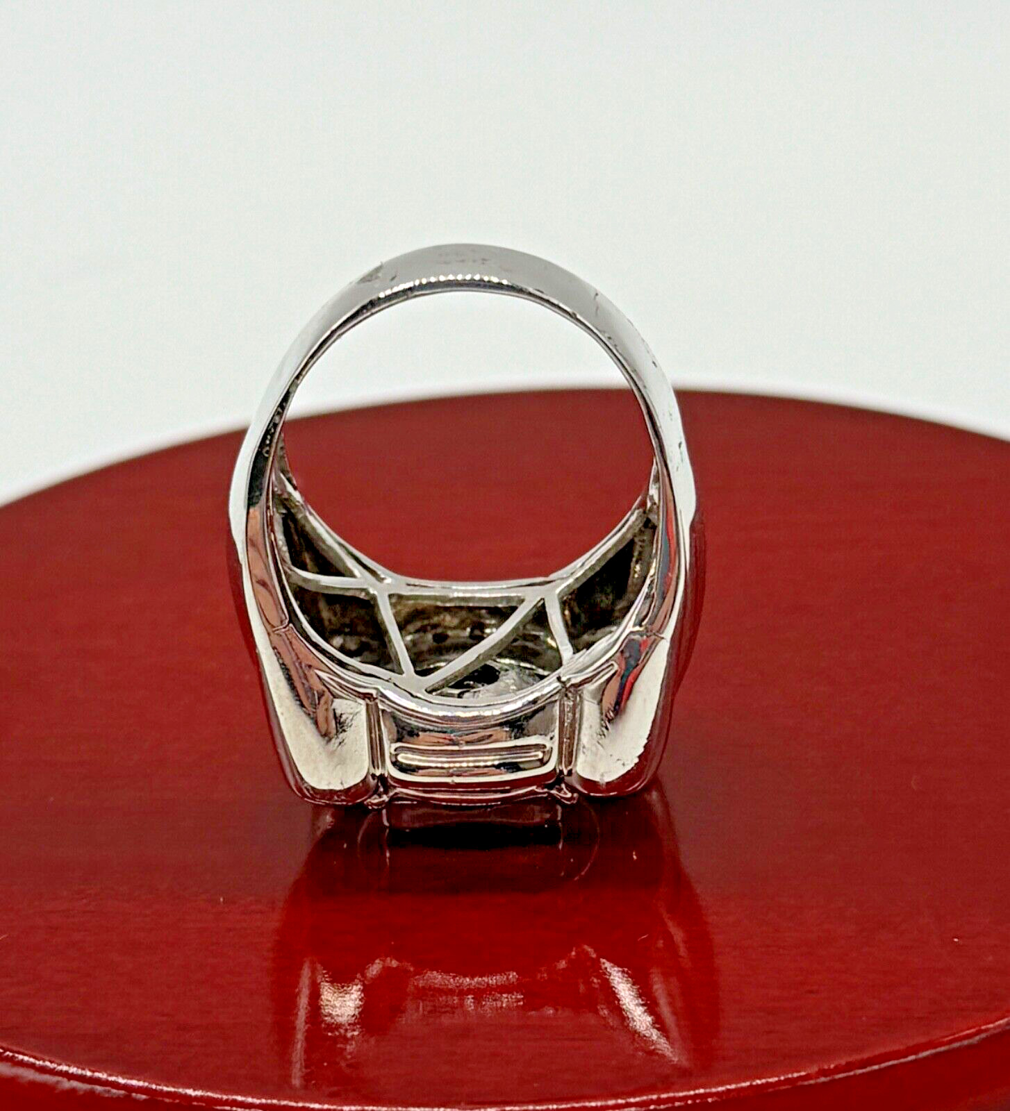 Mens Princess Cut Diamond Statement Ring 14k Soli… - image 7