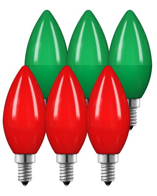 EDISHINE 6 Pack Halloween Light Bulbs,C35 LED Vintage Chandelier Bulb, Dimmable