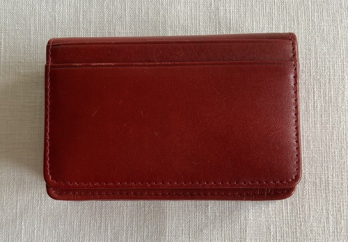 Buxton Womens Red Latigo Leather Wallet Bi-fold Multiple CC ID Slots Flap Small - Picture 1 of 7