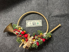 Vintage Solid Brass French Horn Trumpet Bugle Hanging Christmas Decoration