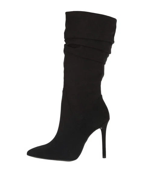Jessica Simpson Lyndy 2 Black Slouchy Faux Suede Boots. Sz 10. NIB