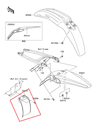 2011 Kawasaki Kx250f OEM Fenders Air Filter Flap for sale online