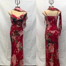 Adrianna Papell silk chiffon 3 piece long dress