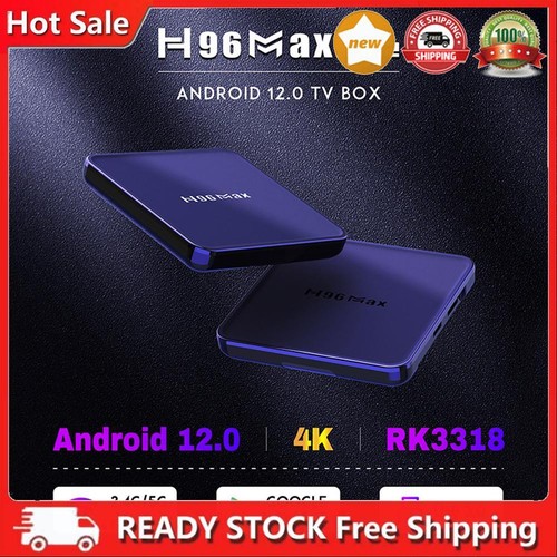H96 Max V12 Android TV Set-Top-Box Mediaplayer-Empfänger (4G+32G-EU-Stecker)