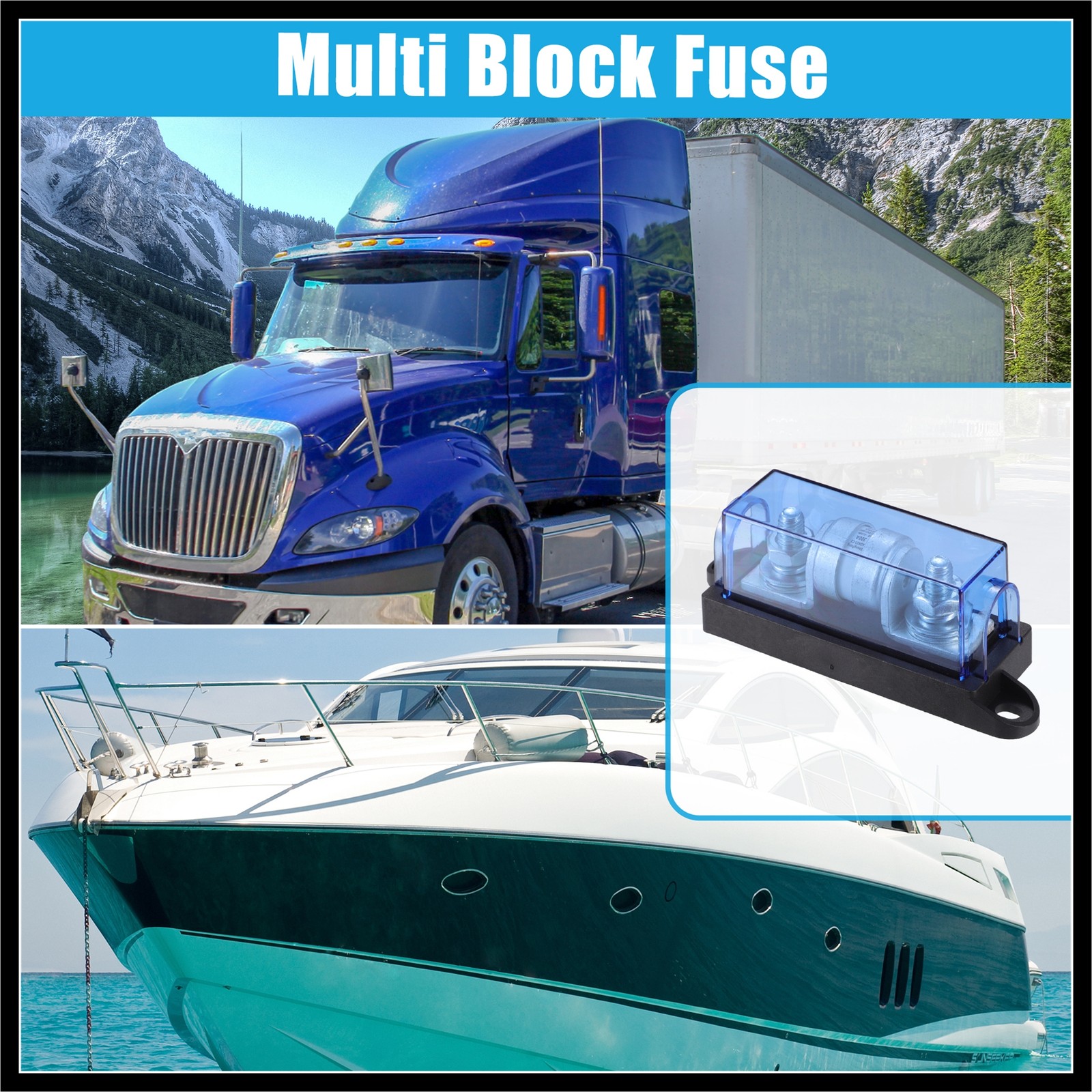 Car Truck Marine Boat DC250V Fuse Block 300A Class T Fuse Holder w/ 300 Amp