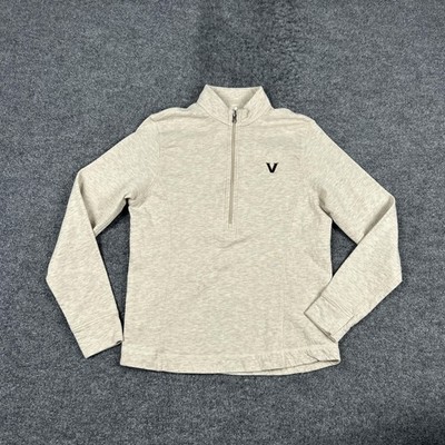 Johnnie-O Pullover Womens Large Beige Kennedy 1/4 Zip Vanderbilt Sweater