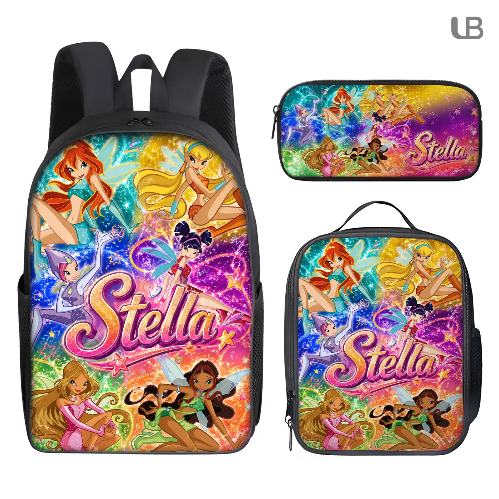 Custom Winx Club Backpack Set, Girls School Bag, Lunch Bag & Pencil Case, Cartoo
