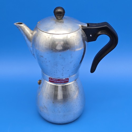 Vintage La Signora Caffettiera Stovetop Espresso Coffee Pot Made in Italy MCM 9"