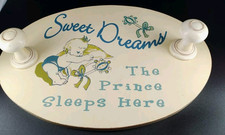 Vintage Wooden Baby Boy Wall Hanger Sweet Dreams 15" X 10"