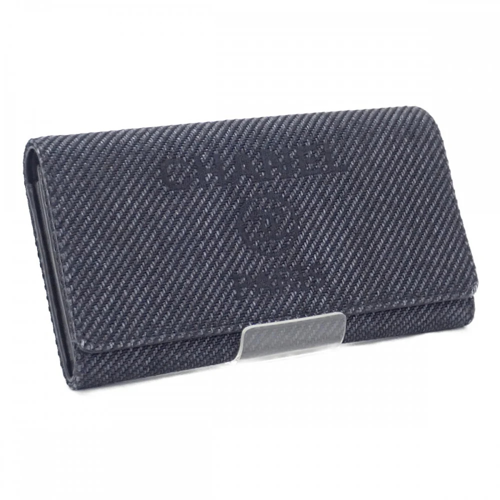 Chanel Deauville A81976 Long Wallet Black #033