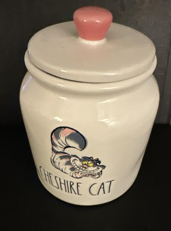 Rae Dunn Disney Cheshire Cat Ceramic Sm Cookie Jar Artisan Collection by Magenta