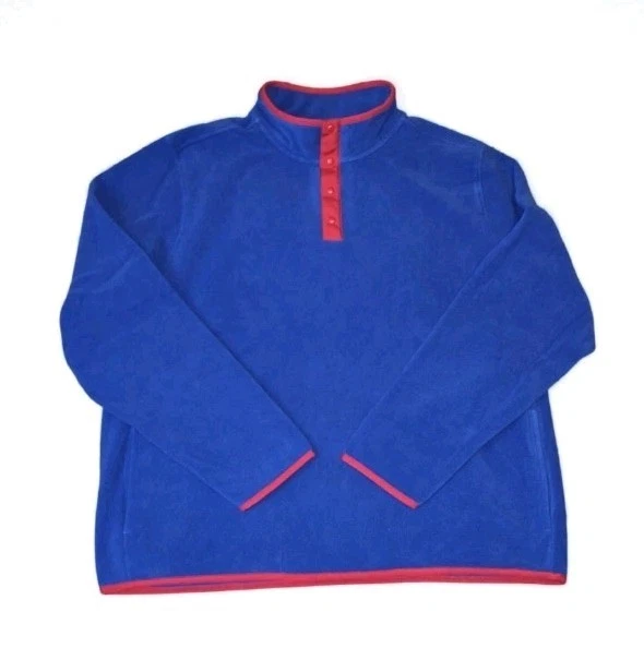 Sweat Vintage Lands' End Années 90 - Homme Taille L - Bleu Marine - Made In USA
