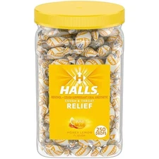 Halls Relief Honey Lemon Cough Drops, Bulk Cough Drops, 250 Drops