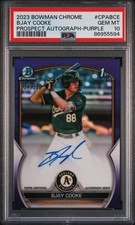 2023 Bowman Chrome Prospect Auto Bjay Cooke #CPABCE Purple Ref 024/250 PSA 10