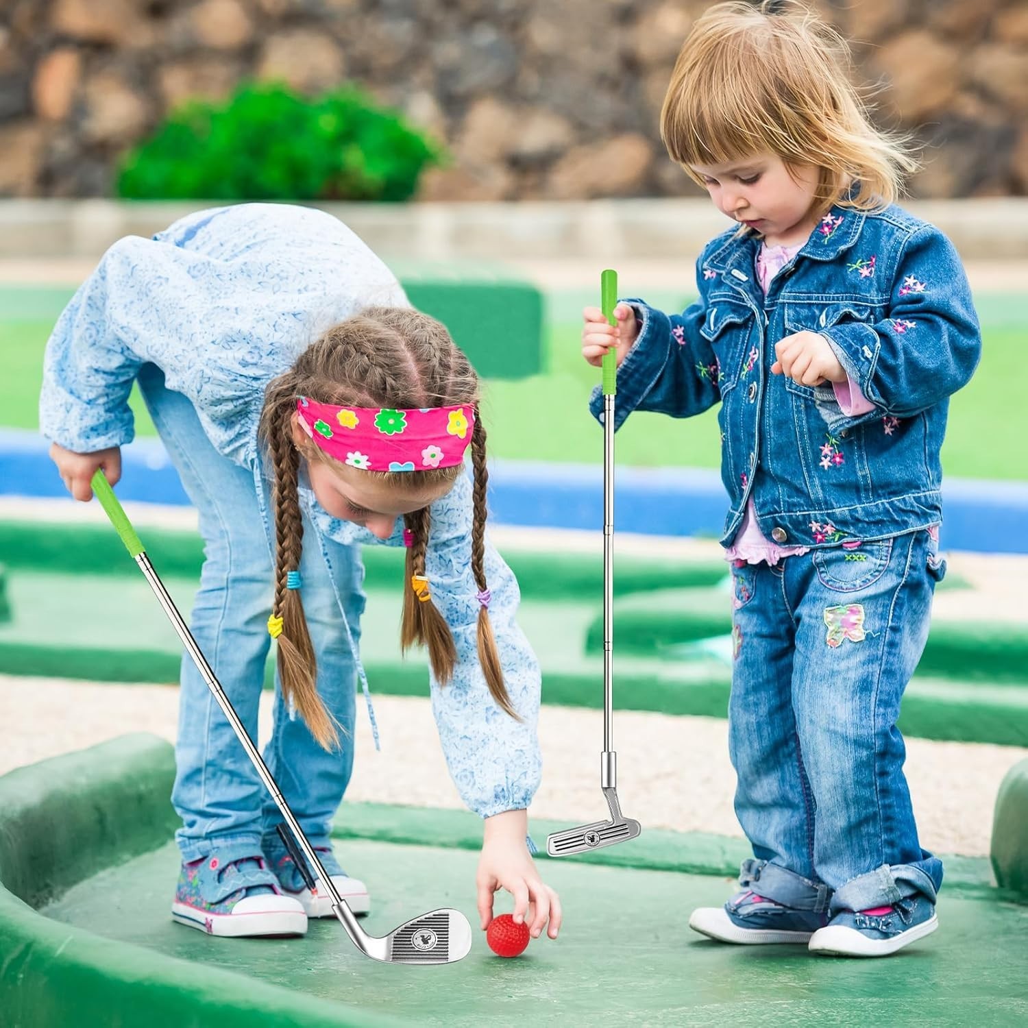 Kids Golf Clubs for 3-6 Years Old, Retractable Toddler Golf Set with Storage Bag