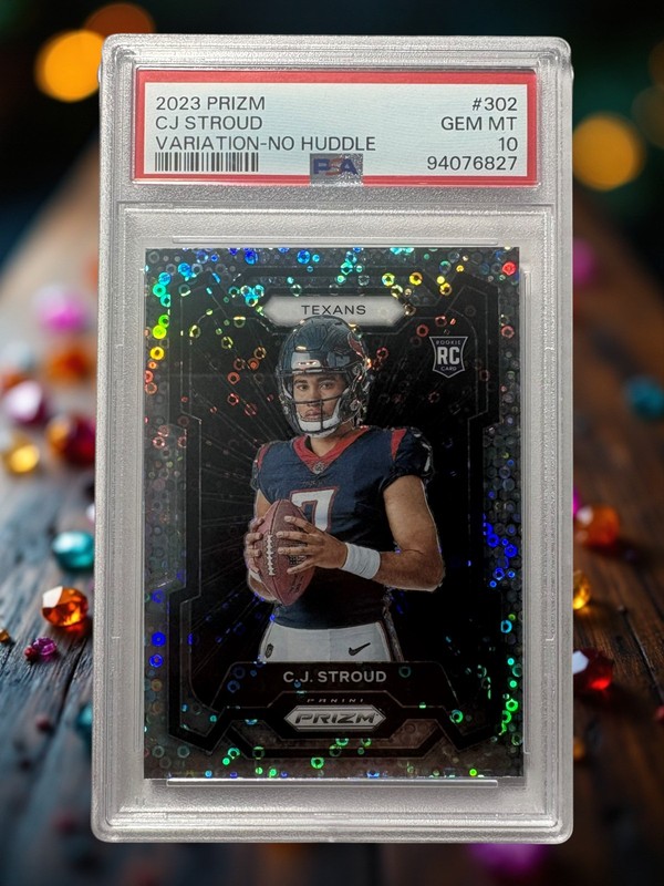 2023 Panini Prizm - Rookie Variation C.J. Stroud #302 No Huddle Prizm PSA GM 10