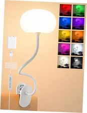 Clip on Light,10 Colors RGB  Warm Cute Desk Lamp with Clamp, 10 White