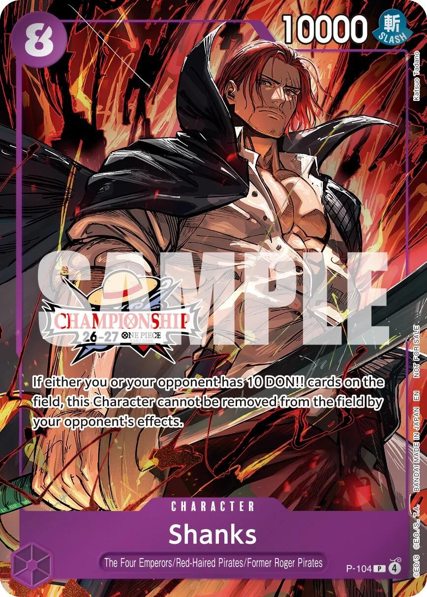 Shanks P-104 One Piece Promotion Cards for sale | eBay