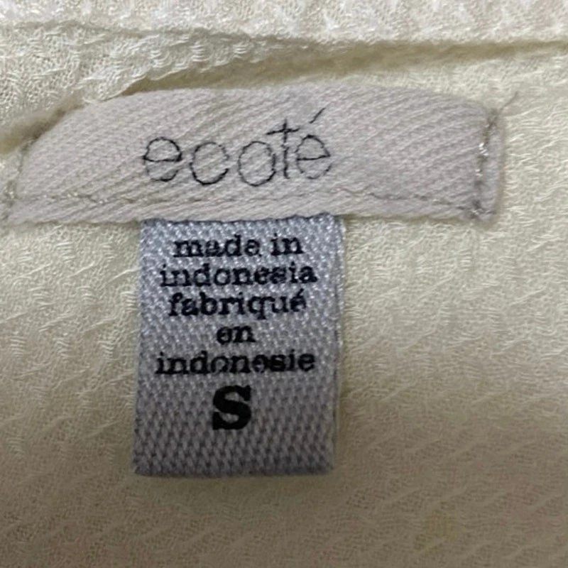 Ecote Women's Cream White Sleeveless Split V-Neck Crop Shirt Tank Top Size S - Image 3 of 4