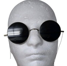 VTG Silver Tone Metal Wire Rimmed Frame Round Sunglasses Spectacles USA