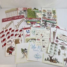Christmas Scrapbooking Lot Stickers Stamps Iron-ons 3d Santa Hat Gingerbread