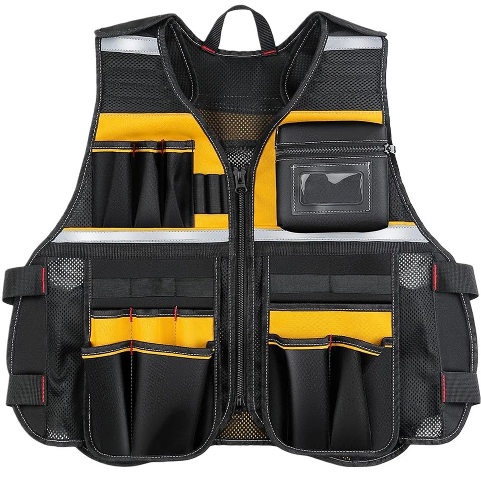 Heavy Duty Work Vest with Tool Storage for Electricians and Carpenters - Image 3 of 4