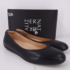 Naturalizer Vivienne Black Leather Flats Cushioned Slip On Womens Size 8 M