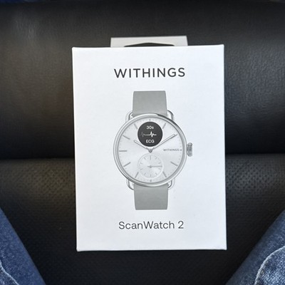 Withings ScanWatch 2 38mm White Heart Health Hybrid Smartwatch Brand New, SEALED