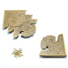 4Pcs Brass Decorative Metal Corner Guards, Vintage Box Corner Protectors for ...