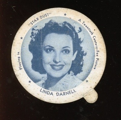 1940 F5-6 Dixie Lids Movie Stars #3 Linda Darnell GD *d2