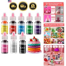 Juego de colorante alimentario en gel - 8 colores concentrado a base de gel colorante alimentario grado alimenticio...