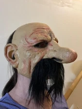 The Paper Magic Group Mustache Man Halloween Mask Wrinkled Man Big Nose 2002